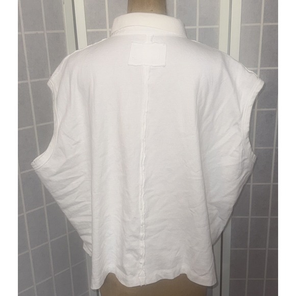 We The Free People Keep On White Boho Hippie Peasant Gypsy Polo Top Medium - Picture 2 of 16
